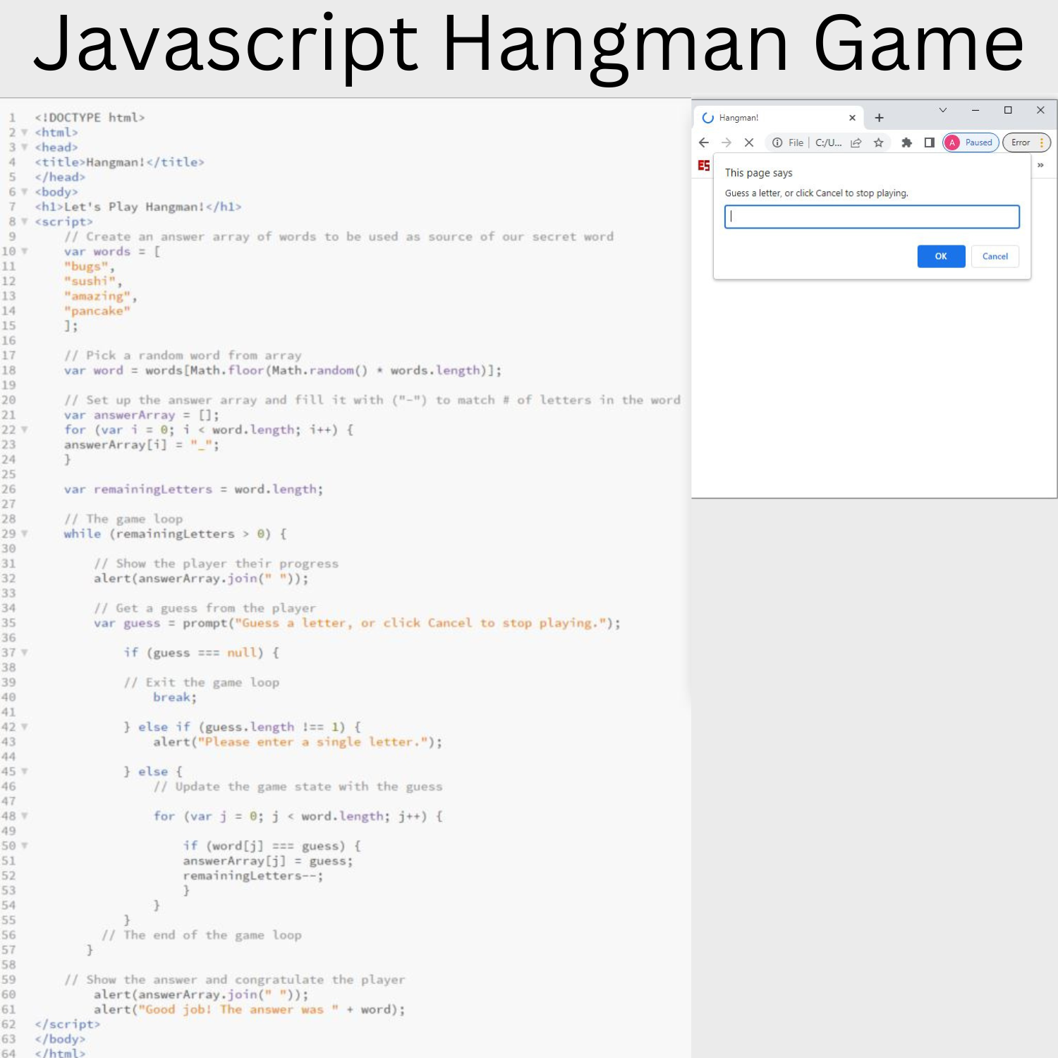 JS hangman game