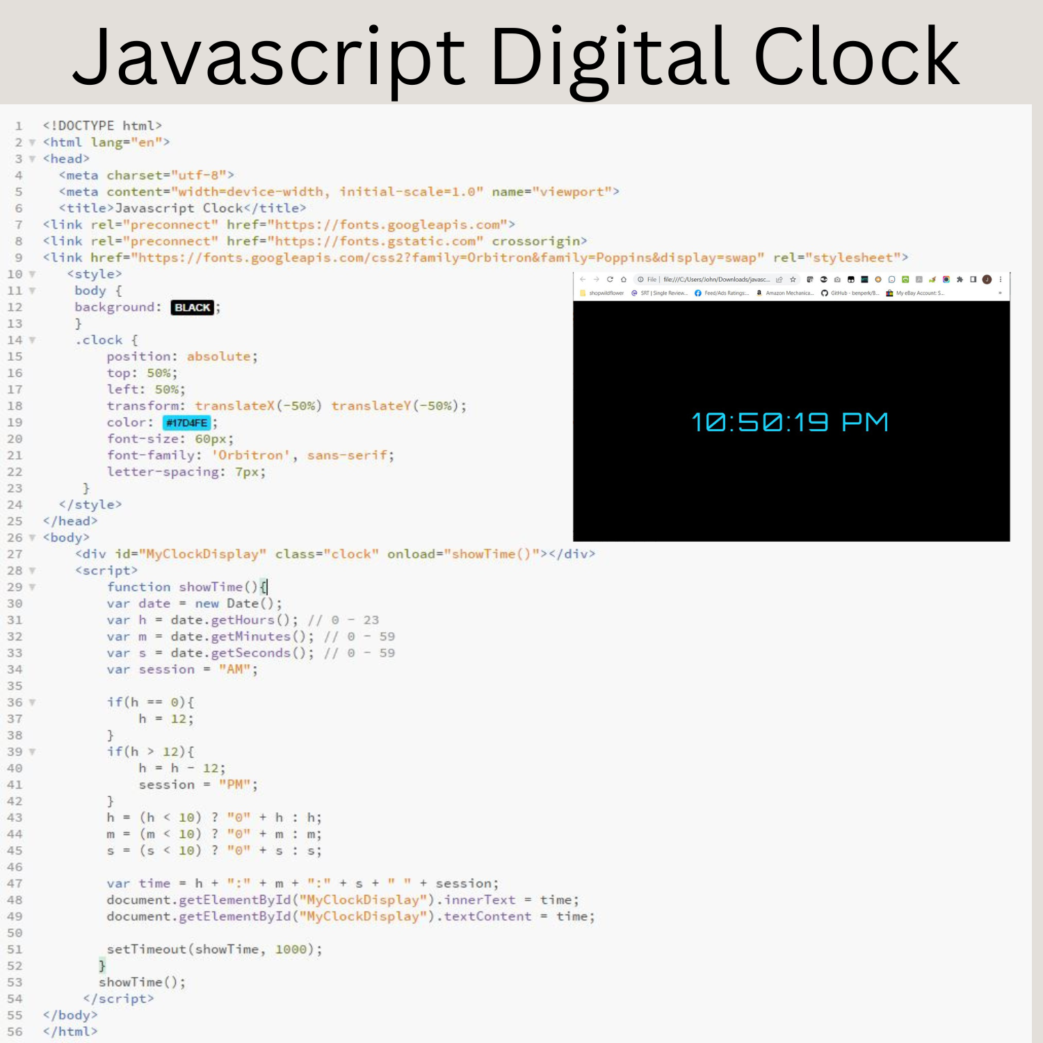 JS clock app