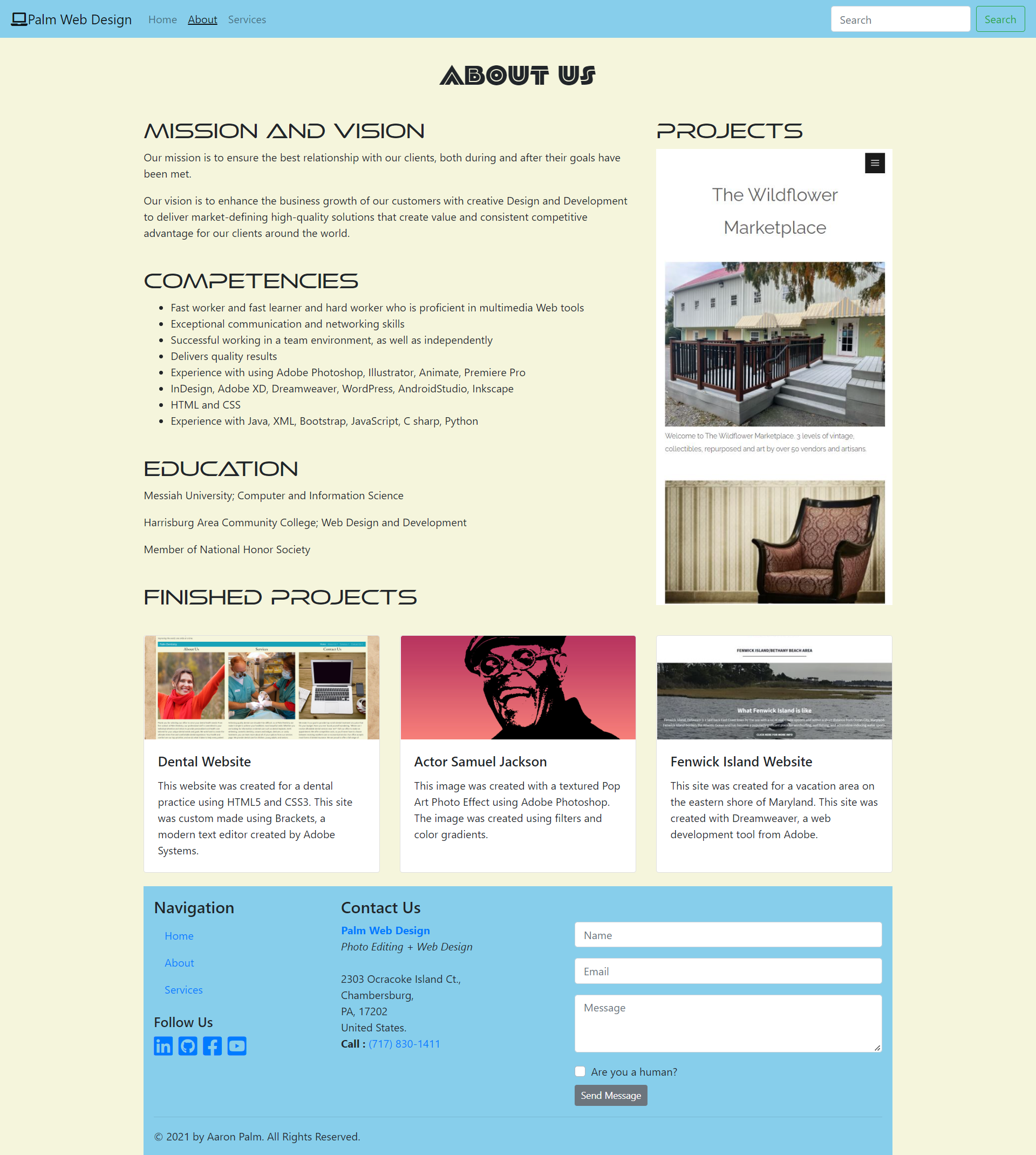 web designer about page